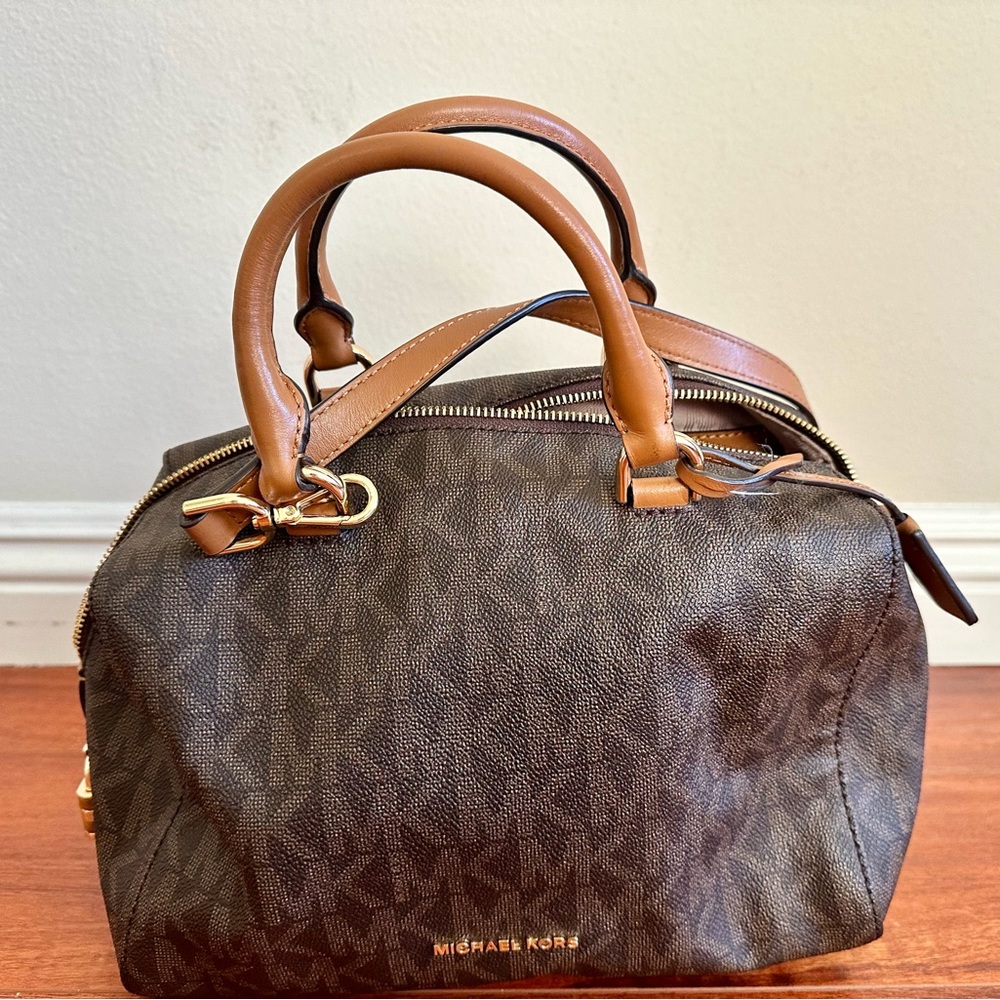 Michael Kors Small Duffle Satchel Handbag (Signature Logo)